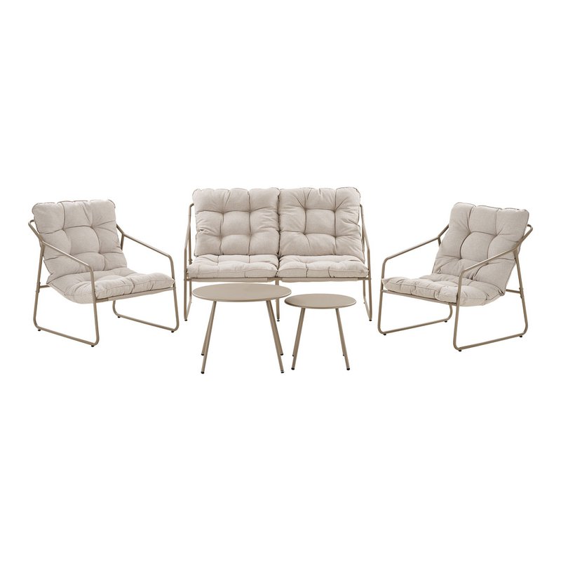 Nilo Lounge set, steel, sand, incl. cushions