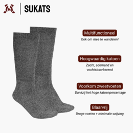 Sukats® 3 or 6 Pairs of Norwegian Work Socks | Stable Worker | Gray | Multiple sizes