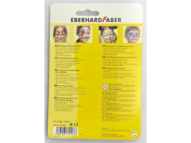 Make-up-Marker EFA drehbares Set 6 Farben auf Blisterkarte