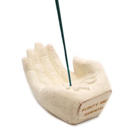 Hand-Räuchergefäß - Lotus (weiß)