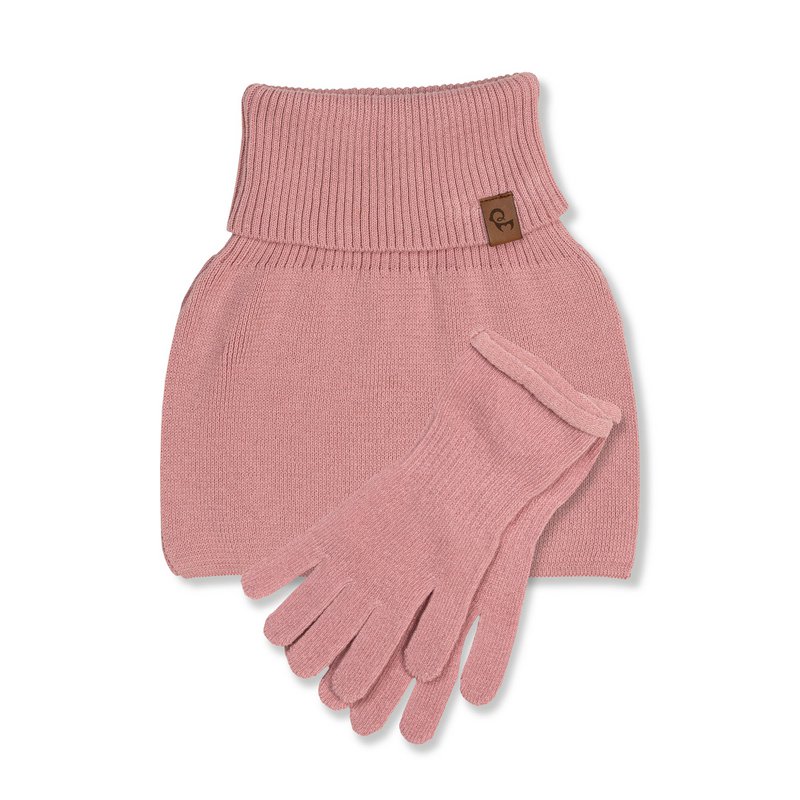 Kids' Knit Dickie & Gloves Knitted Cotton 2-Piece Set