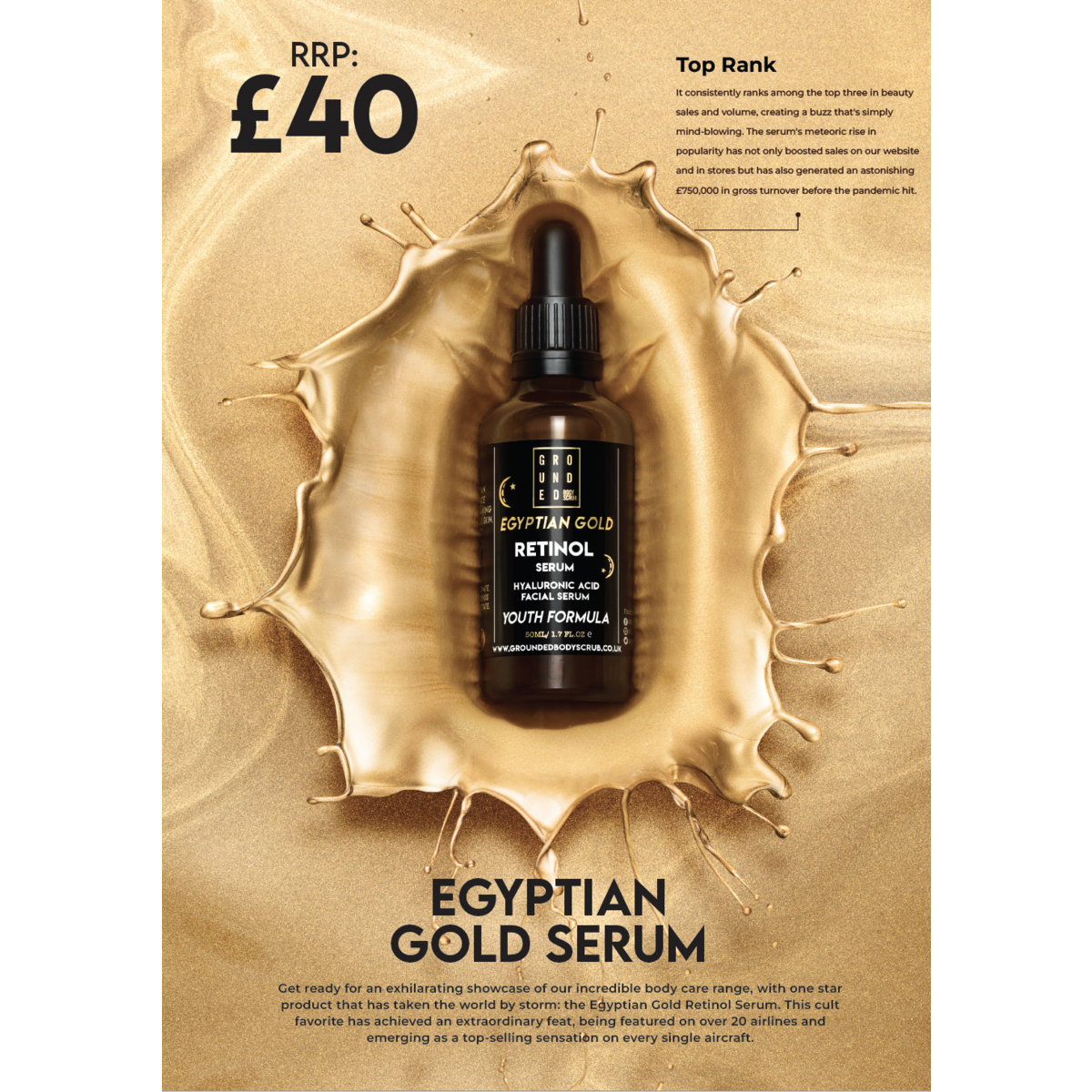 Egyptian Gold Anti Ageing Retinol Face Serum (50ml)