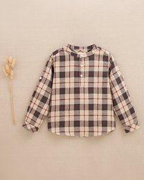 Boys' Scottish plaid shirt with mandarin collar P152-11608183