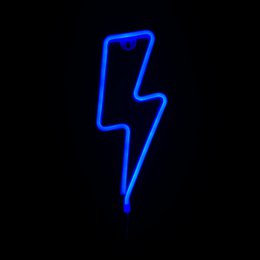 Neonlampe - Lynblå - USB eller batterier - 34 x 13 cm