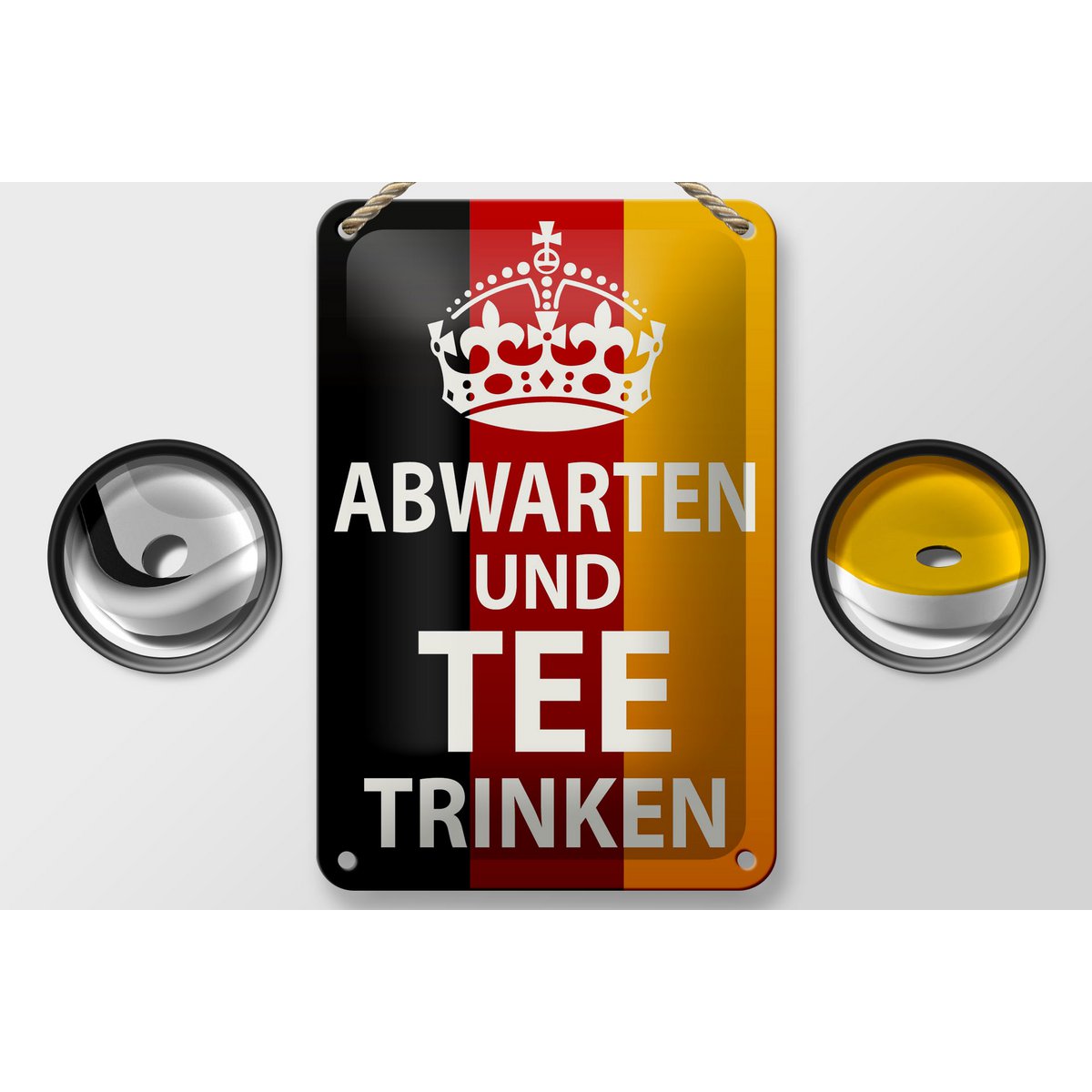Tin sign saying 12x18cm Wait and drink tea decoration