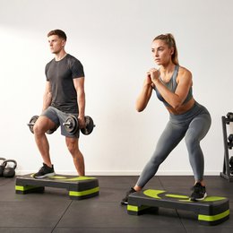 Aerobic stepper 3-stage height adjustable 80 x 31 x 20 cm black + gray