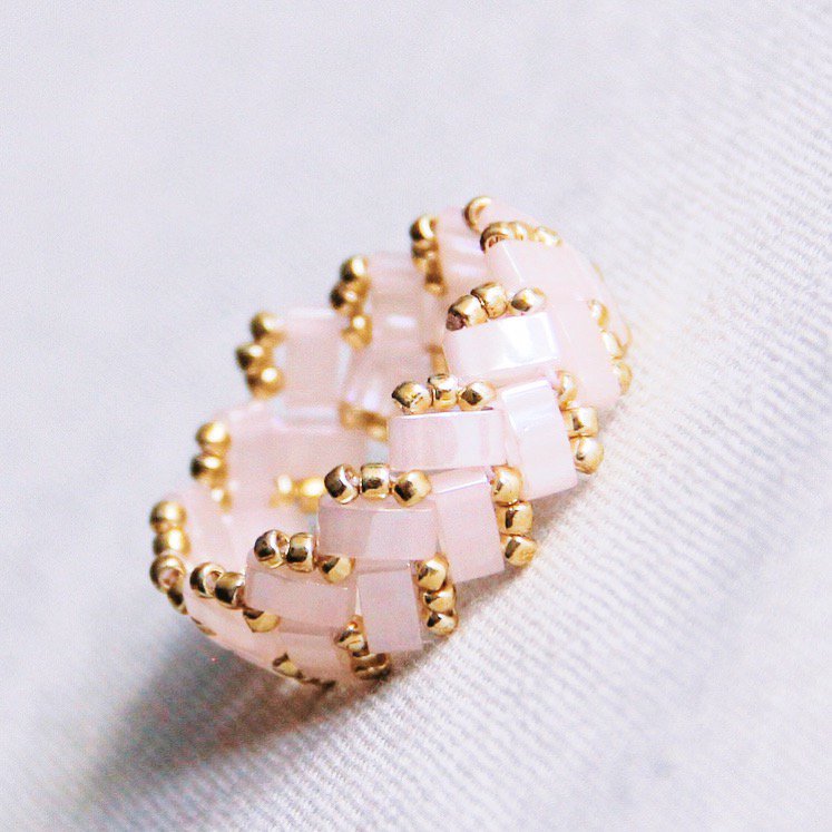 Anello Tilabead - rosa chiaro/oro