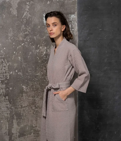 Cotton bathrobe Orion Solid Latte