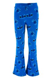  Blue kids' leggings with Lilo and Stitch character prints, officially licensed product.