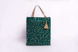Stoffen cadeauzakjes Tote Style - Kerstcollectie - Green Candy Cane