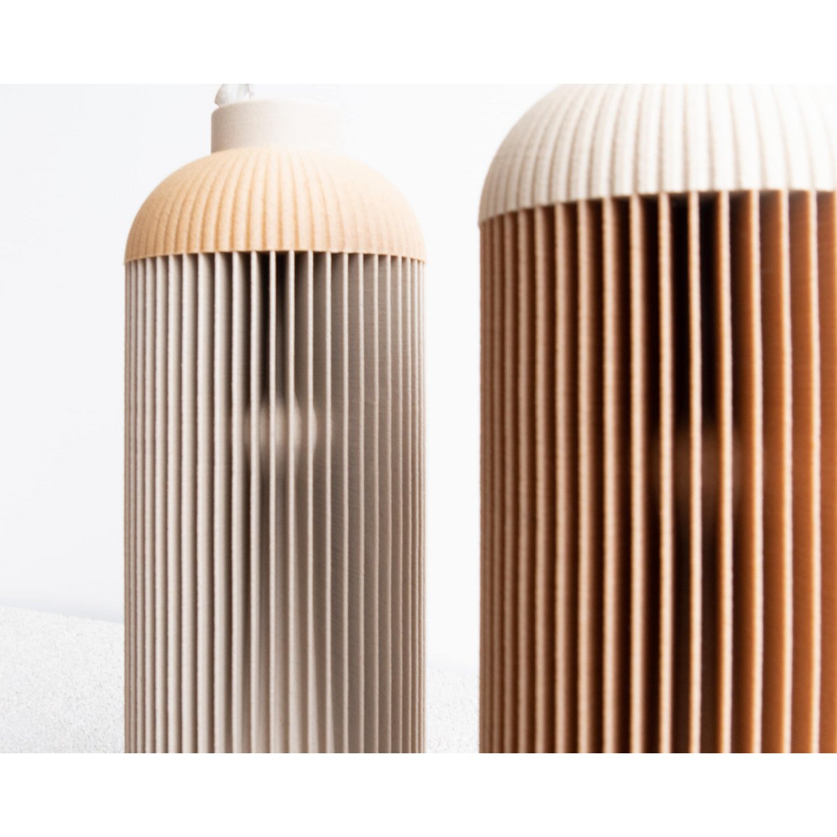 Onde Vase - Natural Wood and Mist White