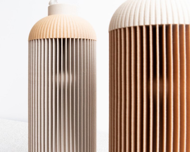 Onde Vase - Natural Wood and Mist White