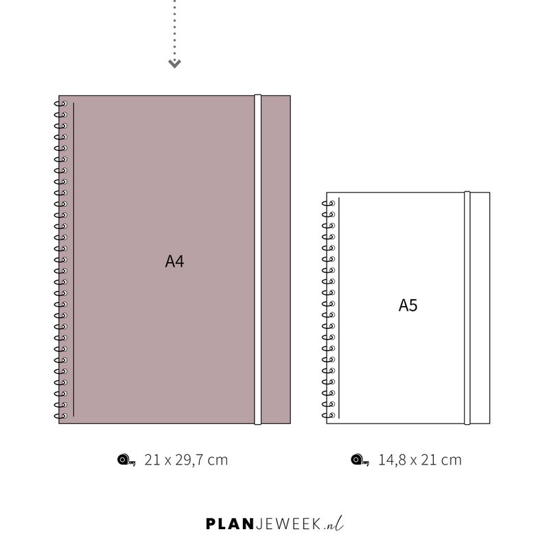 Prikkelarme A4 weekplanner 'Lotus' planboekje / werkboek met ringband