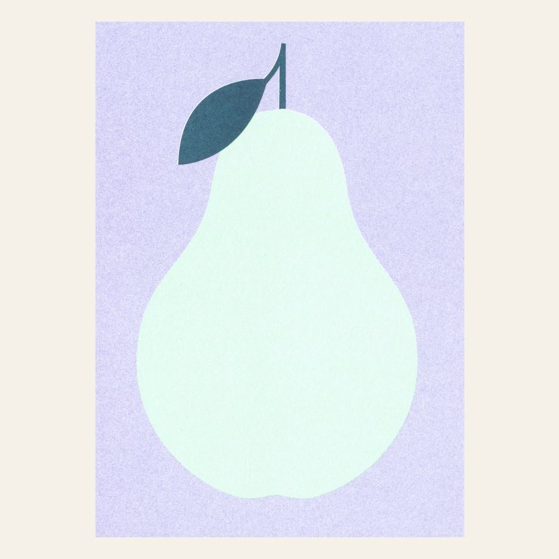 Risography Postcard - Pear - DIN A6