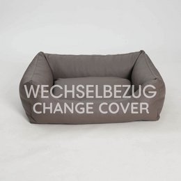 Wechselbezug Hundebett Box Bett Saddle Kunstleder taupe