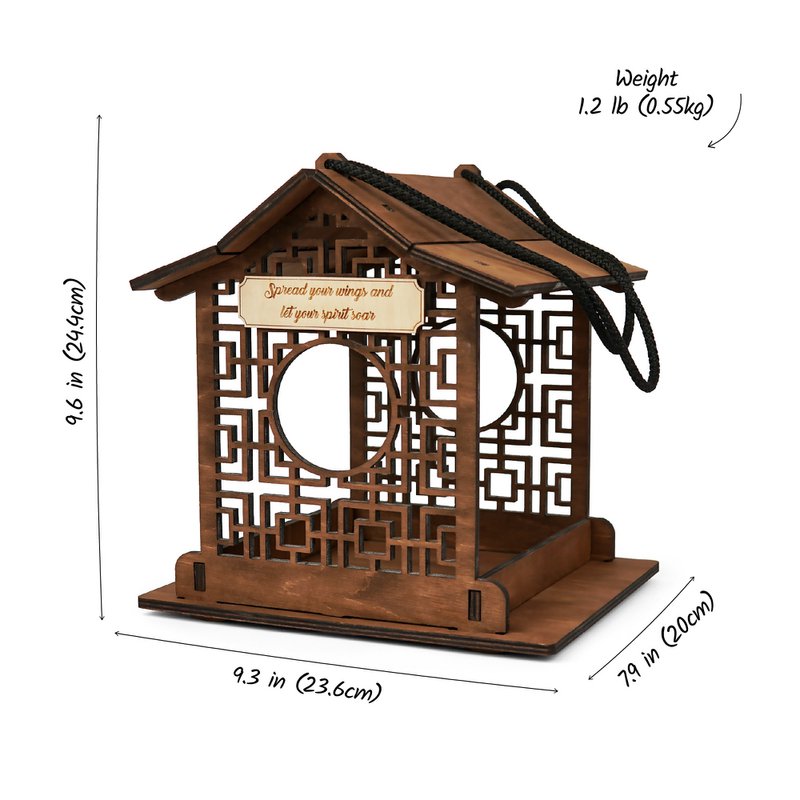 Mangeoire à oiseaux en bois pour petits oiseaux, décoration extérieure fonctionnelle pour jardins et patios