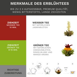 They create Glasteekanne 1,3l with 2 Teeblumen