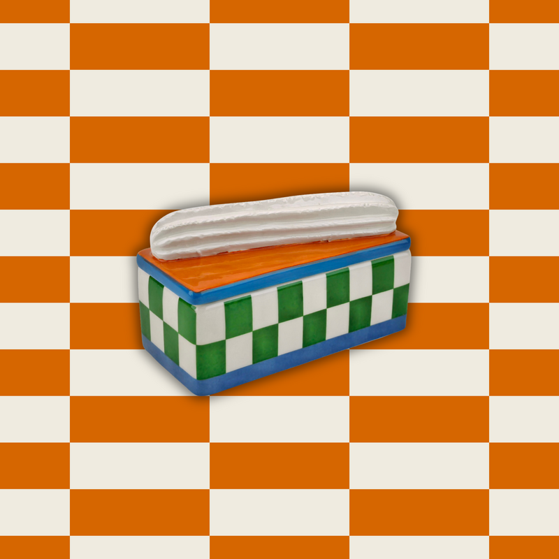Storage jar - Tompouche - Green/Orange - 14x6x6cm