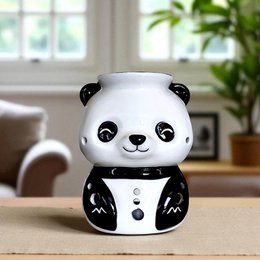 Brûle-Parfum Panda en Céramique Peinte à la Main – Diffuseur Huiles Essentielles, Cires ou Parfums – 12,5 cm – Ambiance Cocooning Zen – Objet Déco Mignon & Bien-Être