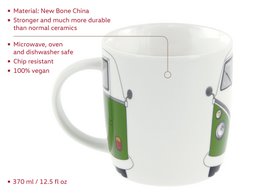Volkswagen VW T1 Bus Taza de Café 370ml en Caja de Regalo - Frontal/Verde