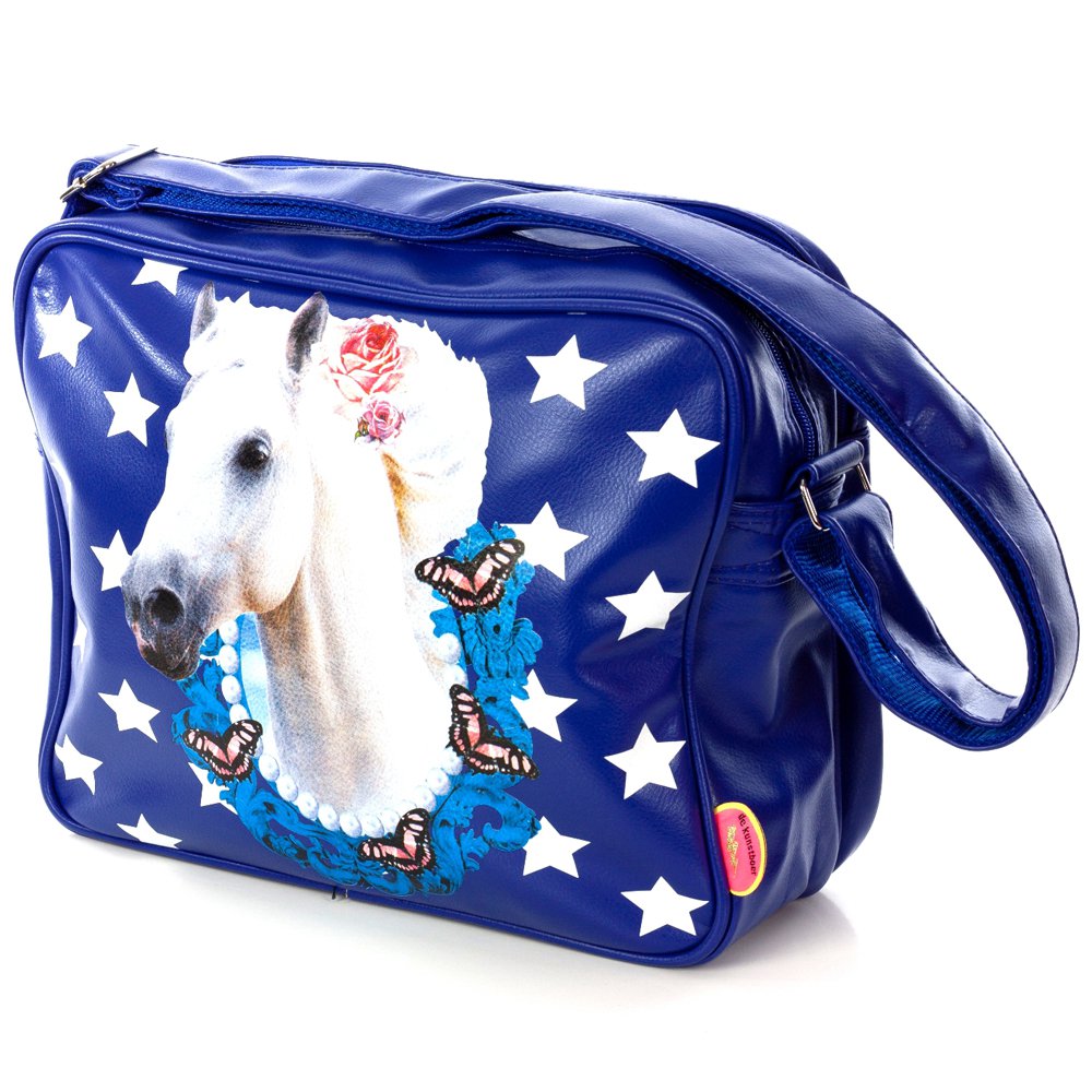 Schoudertas - laptoptas - Paard blauw