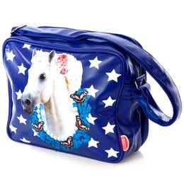 Schoudertas - laptoptas - Paard blauw