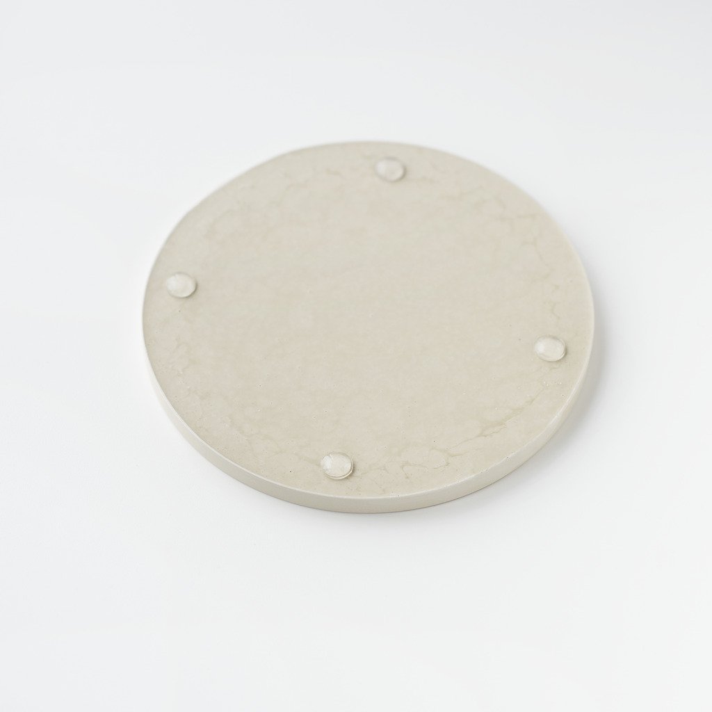 Jesmonite Beige / Terrazzo Vein Round Trinket Tray