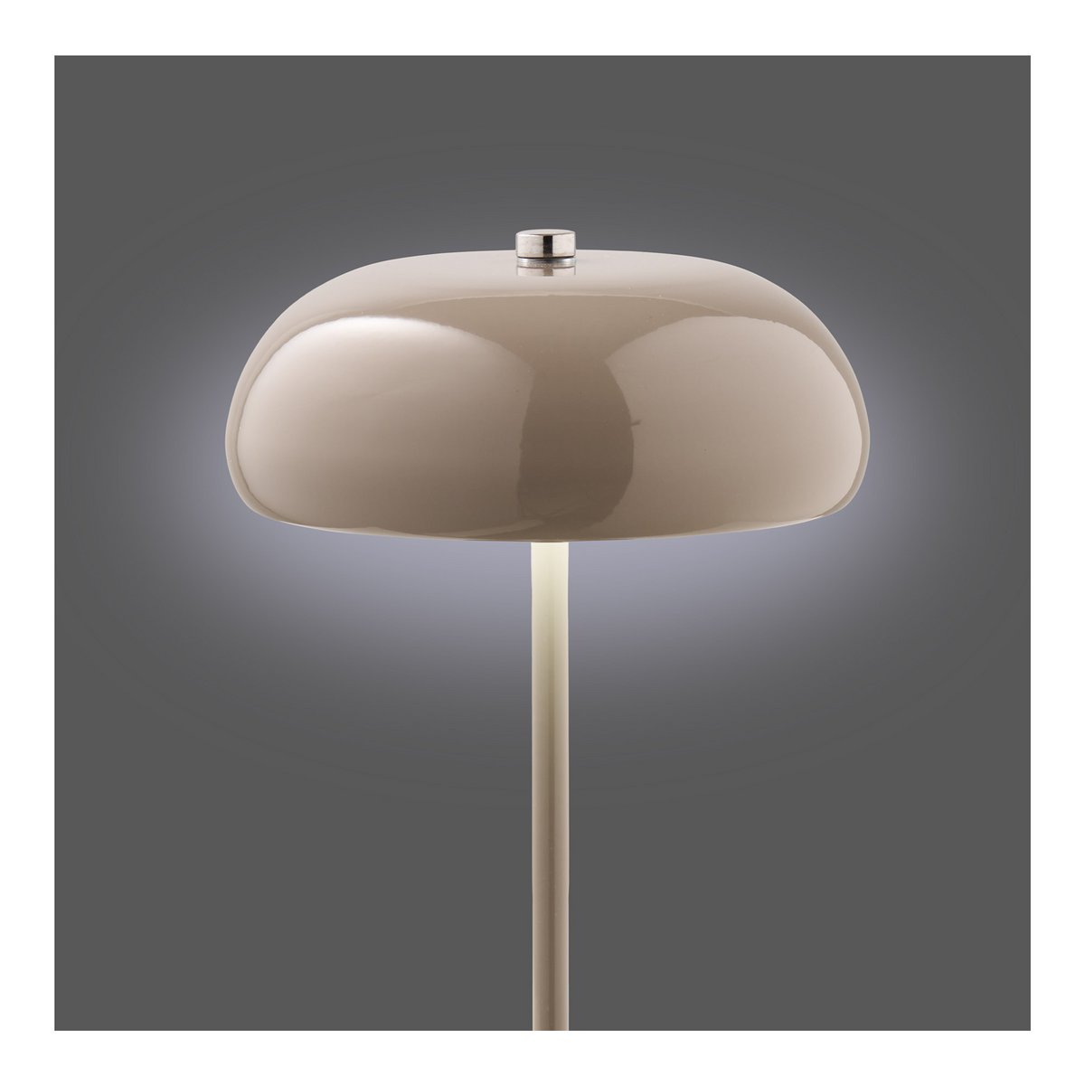 Margate Tischleuchte, Metall, wiederaufladbar, Taupe, ø16 cm