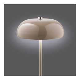 Margate Tischleuchte, Metall, wiederaufladbar, Taupe, ø16 cm
