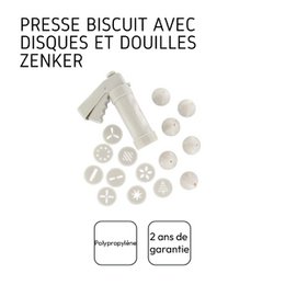 Småkagepresse og 6 spidser og 10 Zenker Smart Pastry mønsterskiver