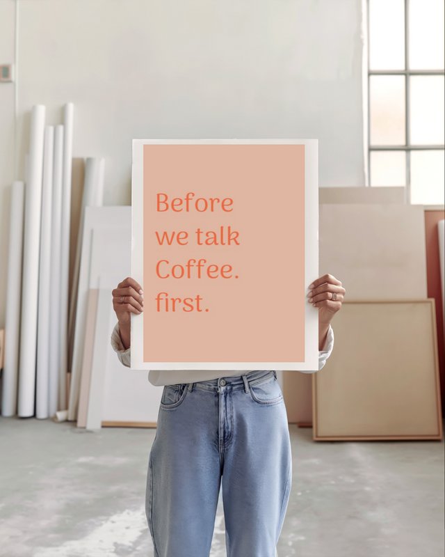 Art print coffee first A4 of A3