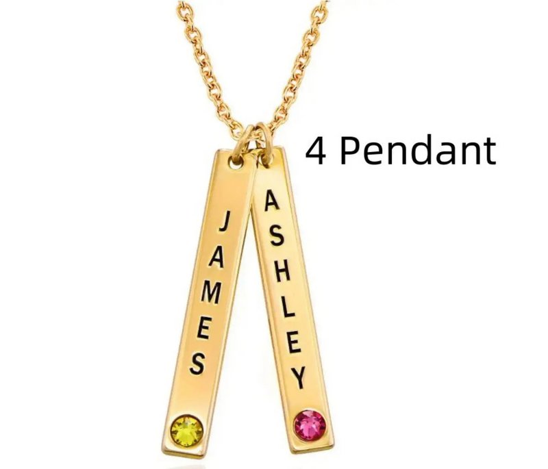 Personalisierte vertikale Halskette, Muttertagsgeschenk