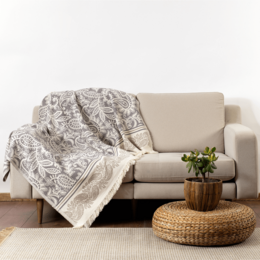 Jeté en coton paisley à double épaisseur Dolce