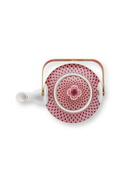 Giftset Teapot Oriental Flower Festival Dark Pink 1 ltr