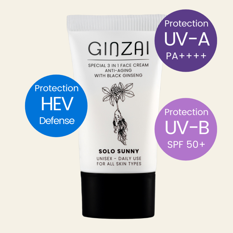 LONGEVITY Crema facial antienvejecimiento 3 en 1 con ginseng