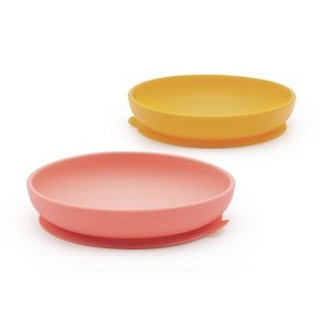 Suction Plate Set - Mimosa / Coral