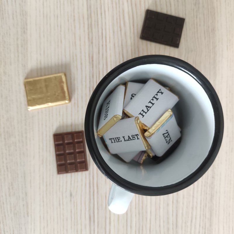 Tasse + 10 Pralinen "Stimmungsworte".