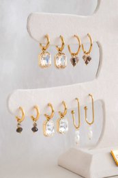 Ohrringe aus Labradorit und Zebra-Feldspat – Gold