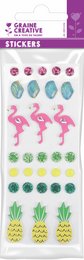 STICKERS ASS. FLAMINGO 30 PIECES 40mm