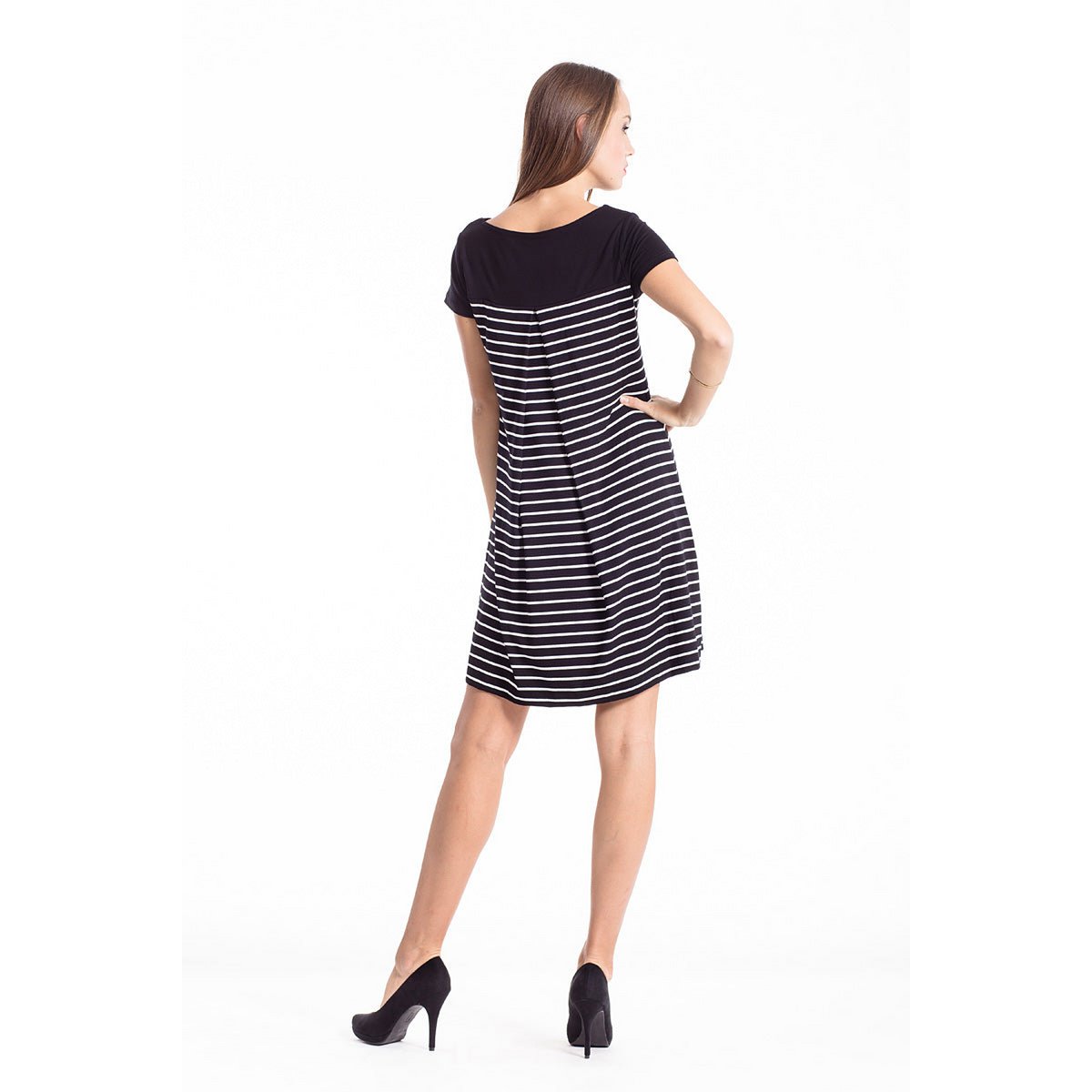 Robe trapèze rayée