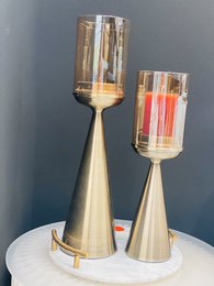 LYSESTAGE | GLAS | GULD -S-Høj-39CM