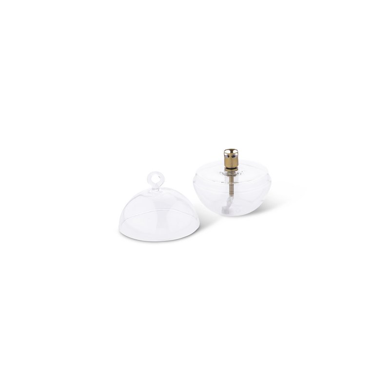 Olielamp Round cover clear brass S