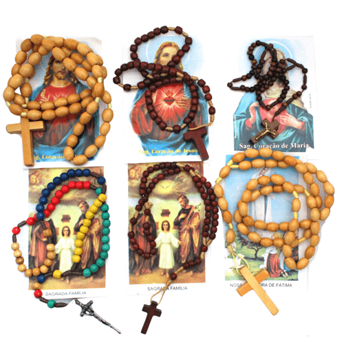 Rosarios De Madera Con Tarjetas De Oración