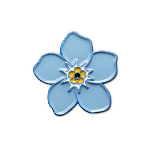Emaille pin "Vergeet me niet bloem"