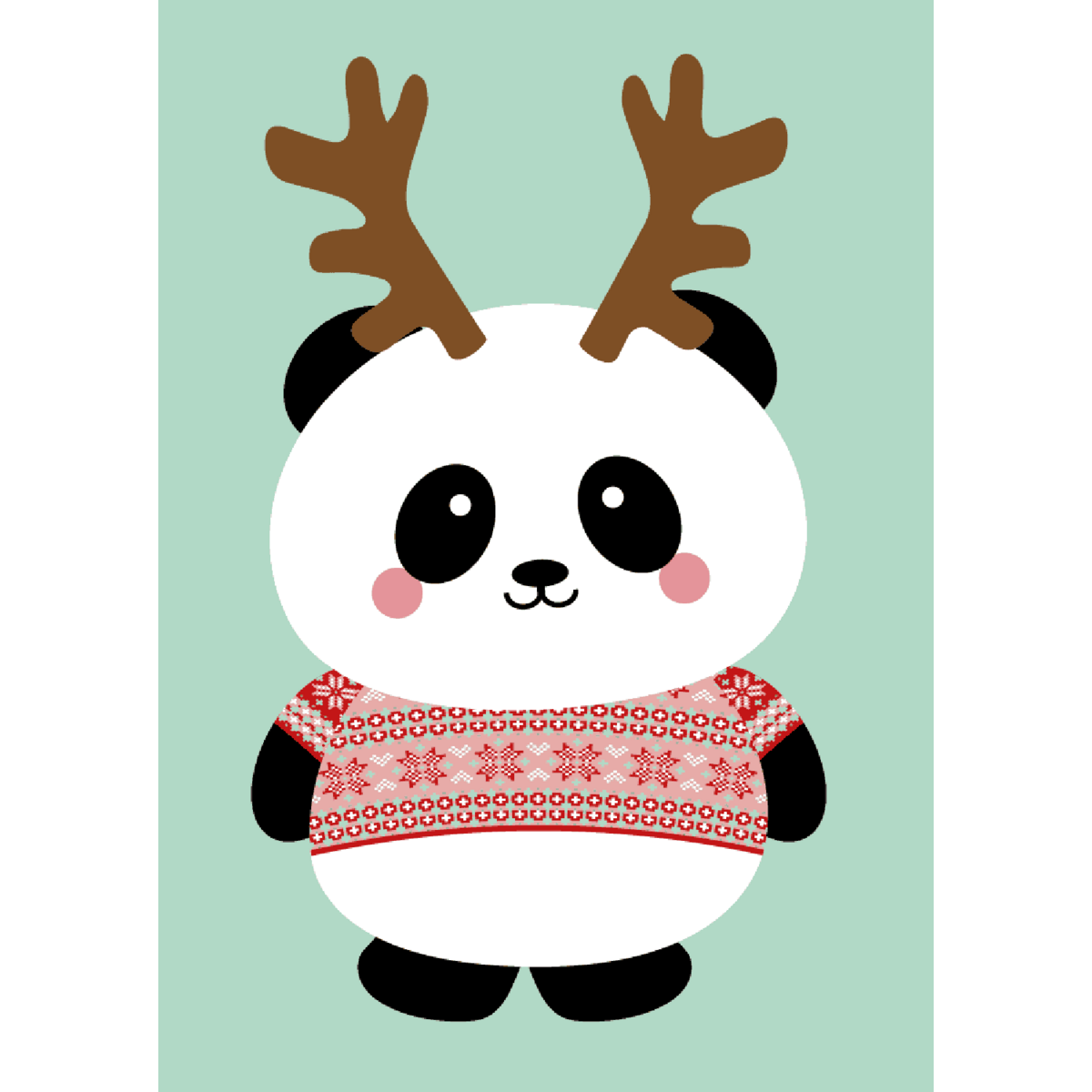 Christmas card panda Christmas sweater