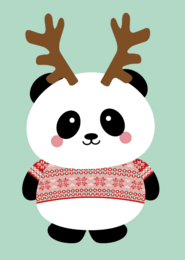 Christmas card panda Christmas sweater