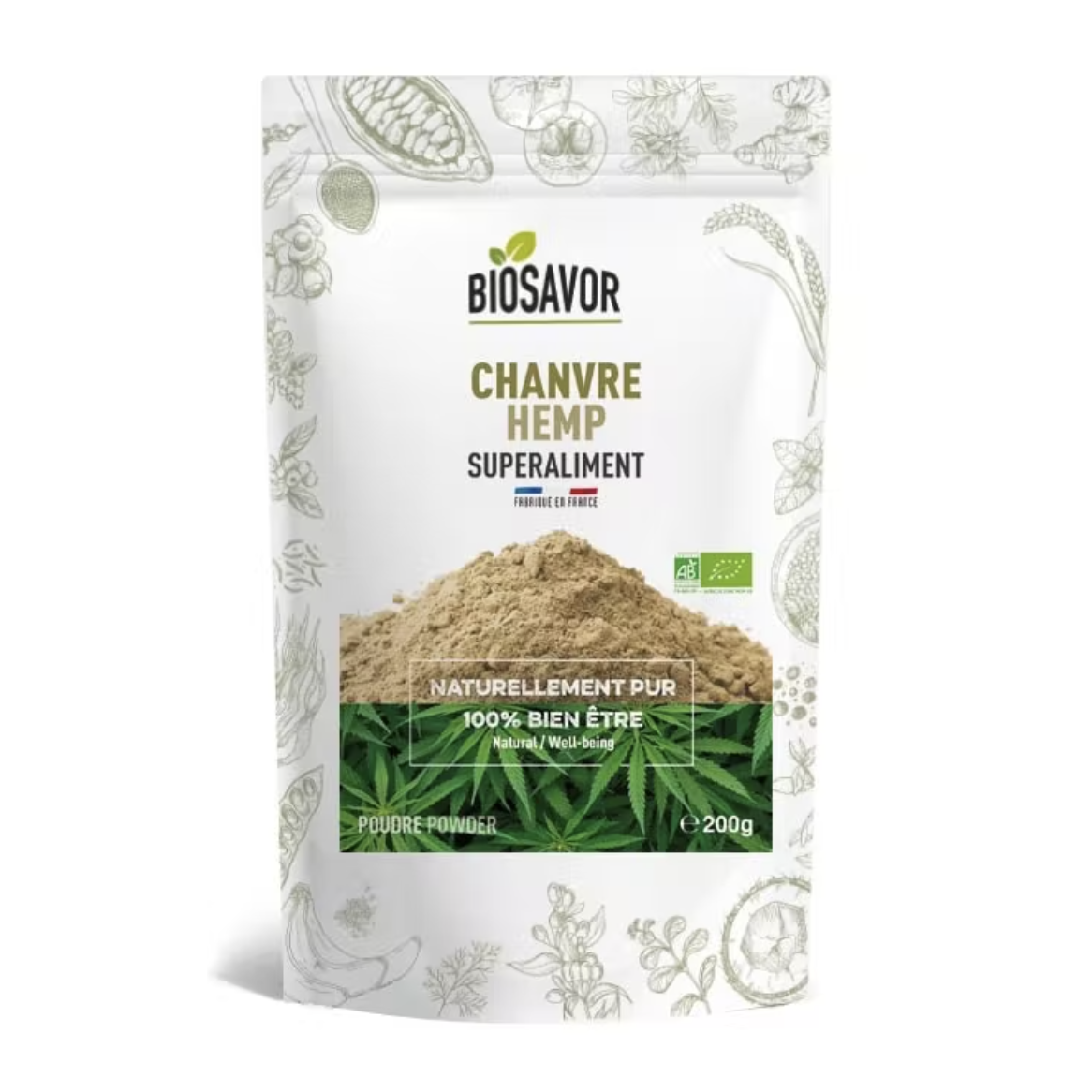 CHANVRE EN POUDRE - 200G - ERGÄNZUNG DER NAHRUNGSMITTEL