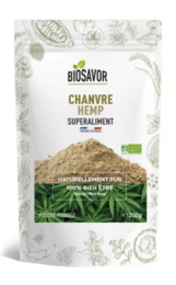 Hemp powder supplement, 200g. Organic, vegan, gluten-free. Contains hemp powder made from high-quality hemp seeds.