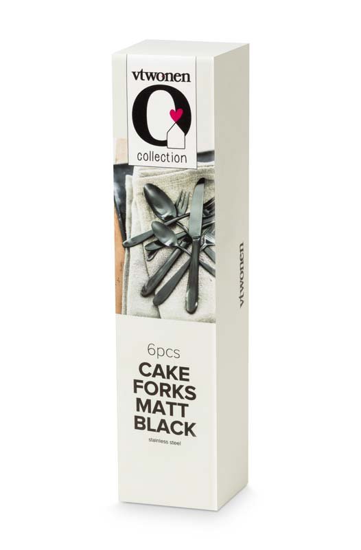 Set/6 Cake Forks Matt Black