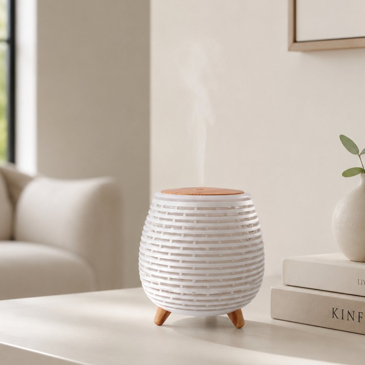 USB ultrasone diffuser – Lina – veelkleurige ledverlichting – modern en discreet – decoratie cadeau-idee